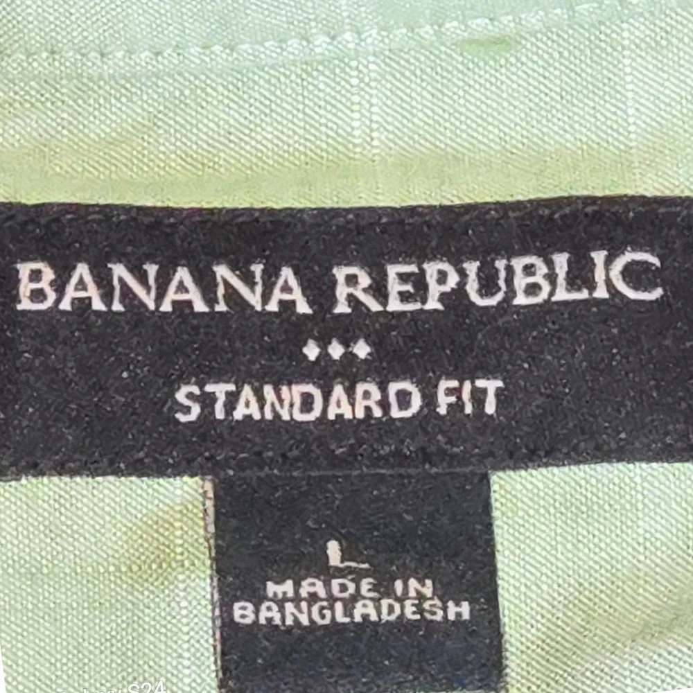 Banana‎ Republic Mens Green Grove Standard Fit Long Sleeve Button Down Shirt
